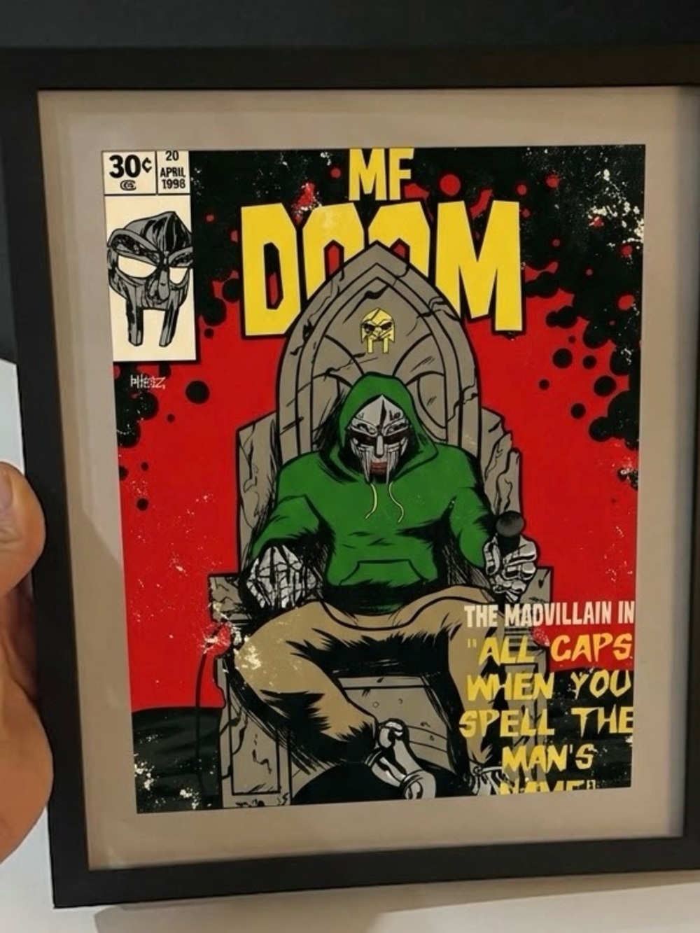 MF DOOM Comic-Style Wall Art Print - 10x12